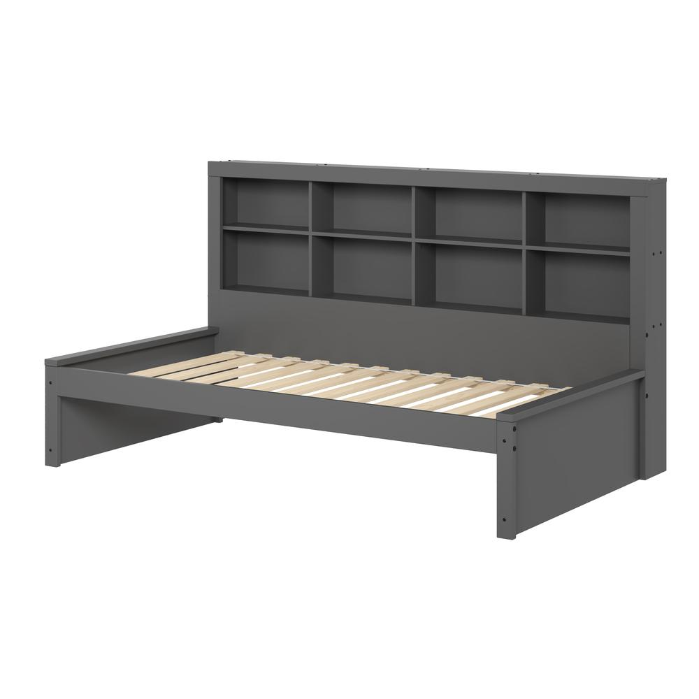 TWIN BOOKCASE DAYBED GARK GREY