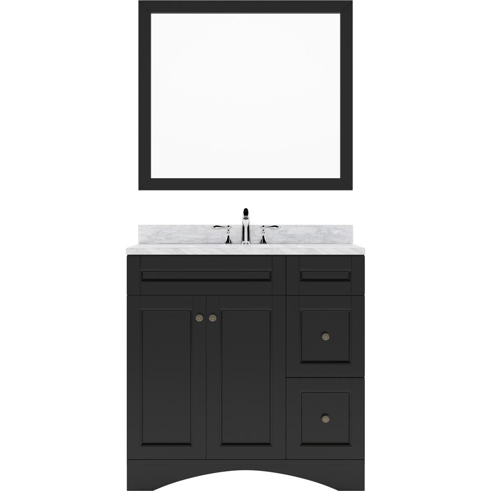 Elise 36" Bath Vanity in Espresso with Marble Top and Sink and Mirror ES-32036-WMSQ-ES