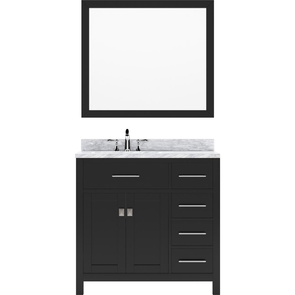 Caroline Parkway 36" Vanity in Espresso with Top and Sink and Mirror MS-2136R-WMRO-ES