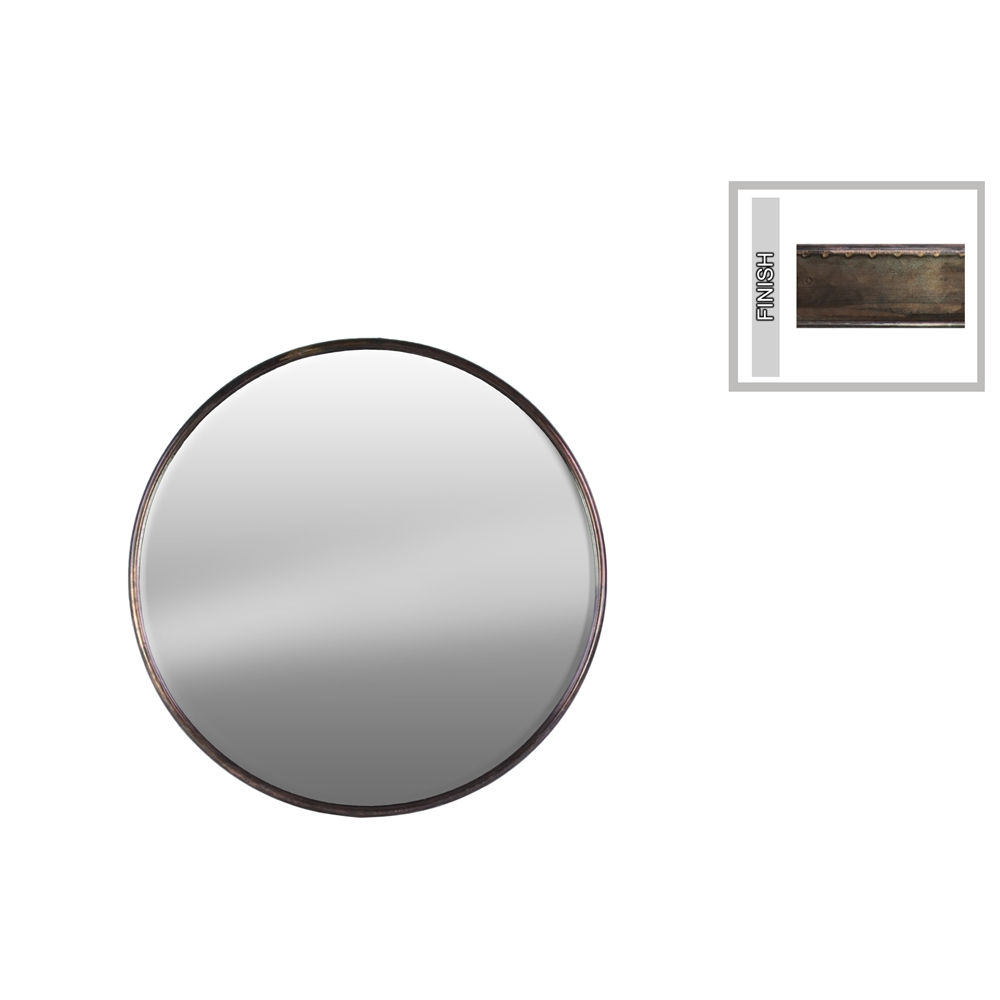 Metal Round Wall Mirror SM Tarnished Finish Bronze