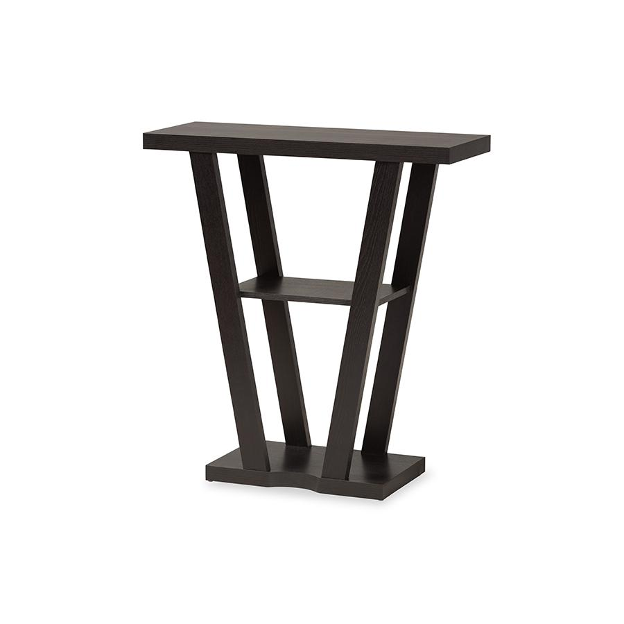 Baxton Studio Boone Modern and Contemporary Dark Brown Finished Wood Console Table