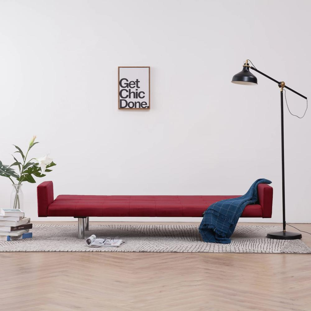 vidaXL Sofa Bed with Armrest Wine Red Fabric, 287929
