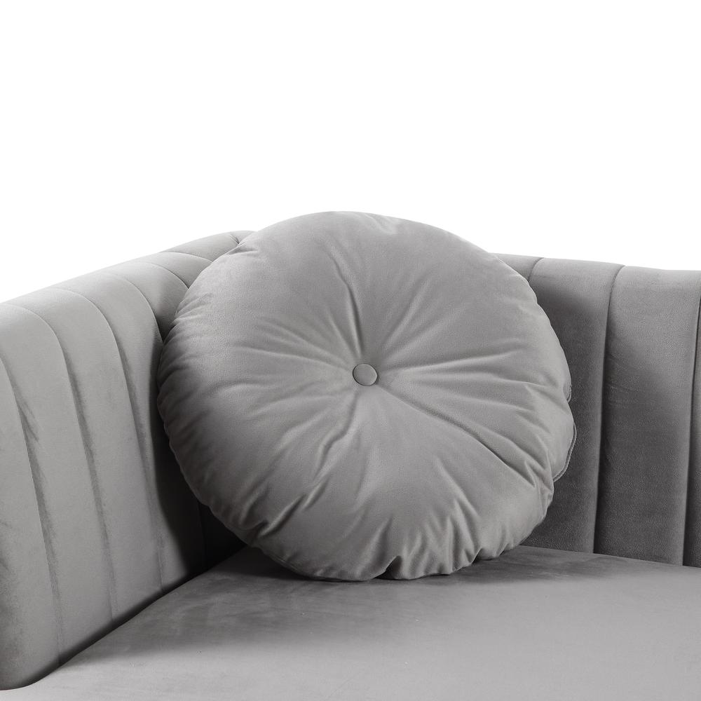 Chloe Black Velvet Sectional Sofa Chaise with USB Charging Port