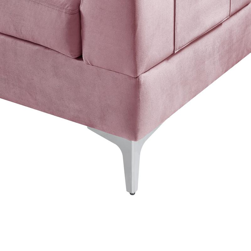 Chloe Black Velvet Sectional Sofa Chaise with USB Charging Port