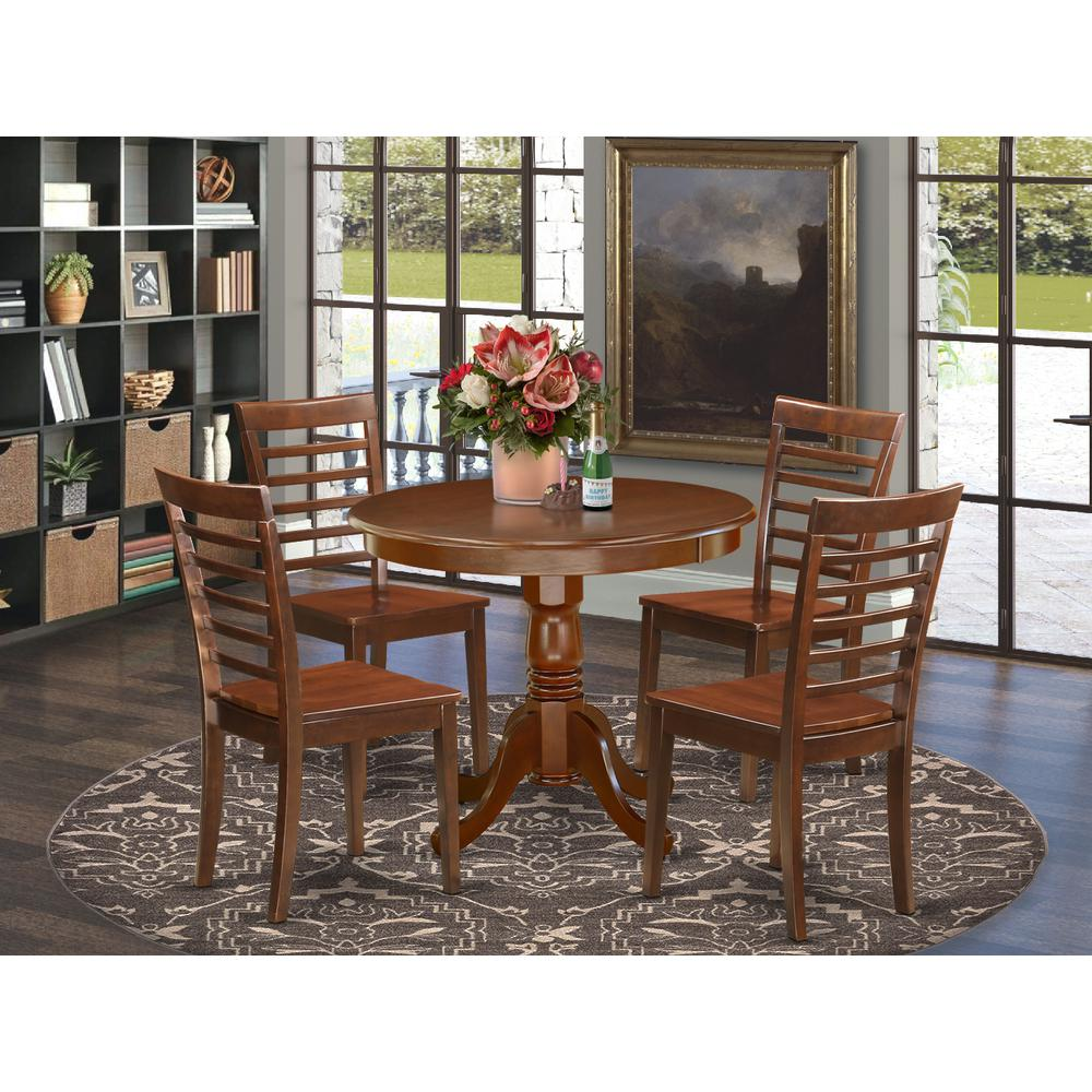 Dining Room Set Mahogany, ANML5-MAH-W