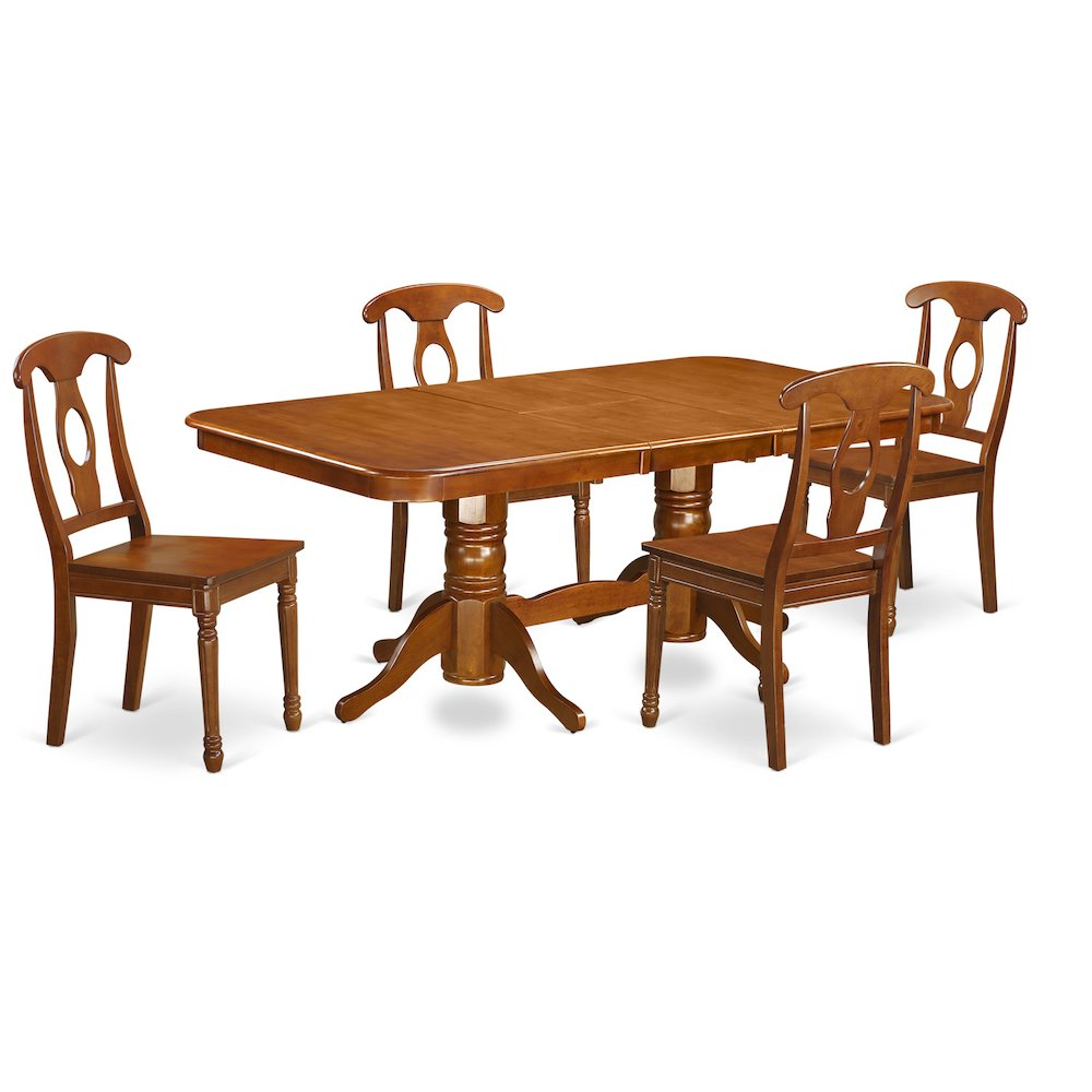 5 Pc Dining set Dining Table and chair set having rectangular Table with Leaf and 4 Dining Chairs.