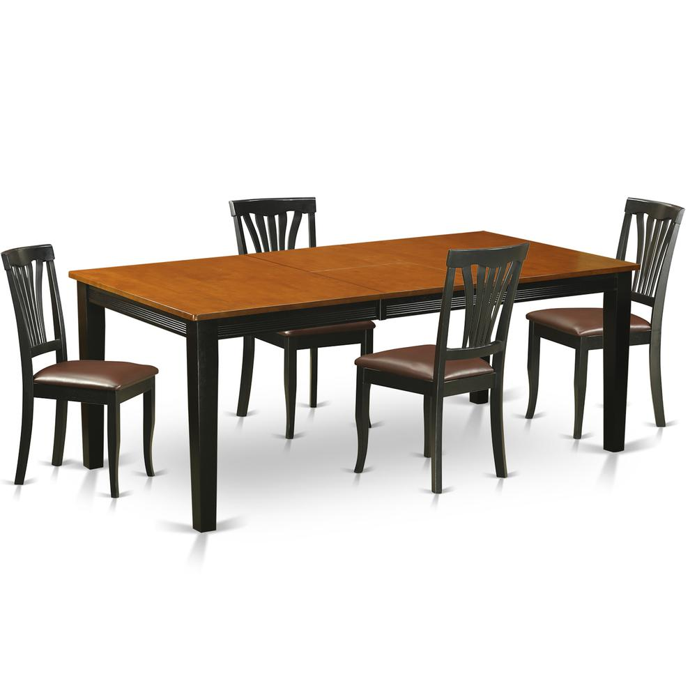 5 PC Dining set-Dining Table with 4 Wood Dining Chairs