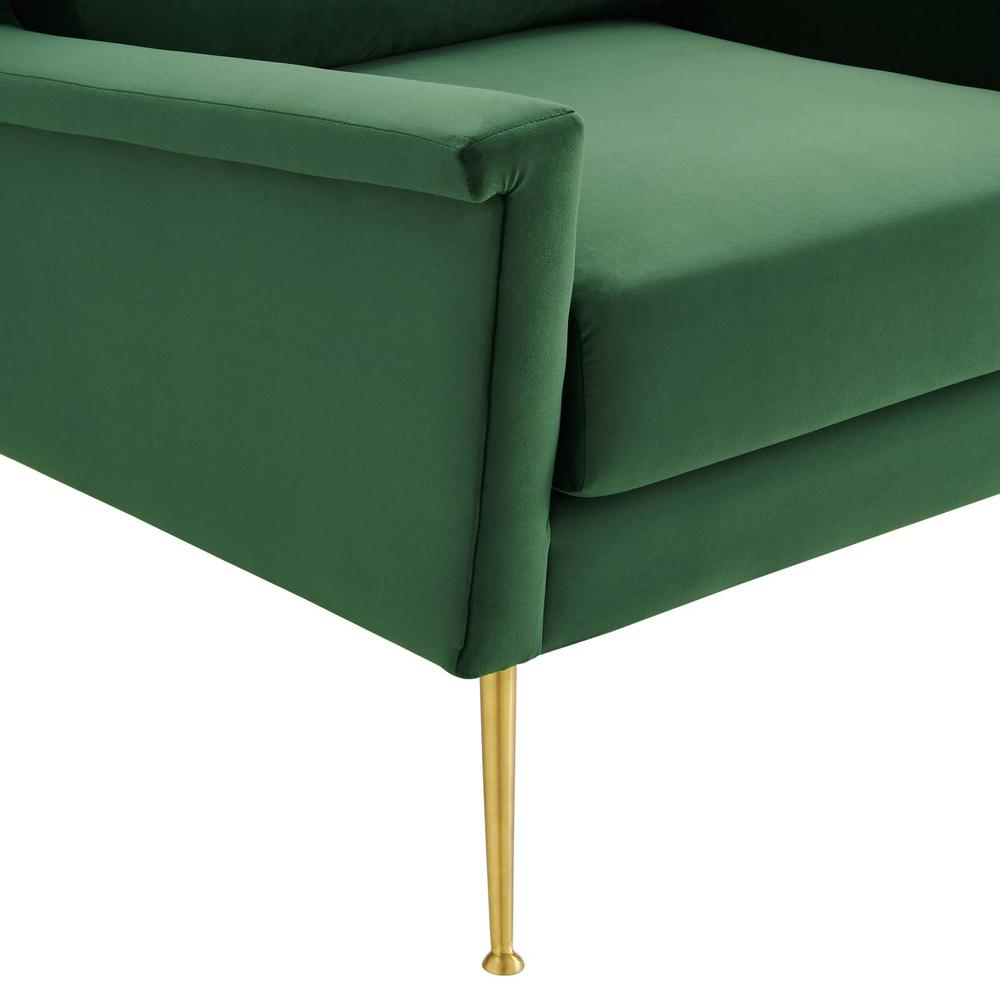 Chesapeake Performance Velvet Armchair - Gold Emerald