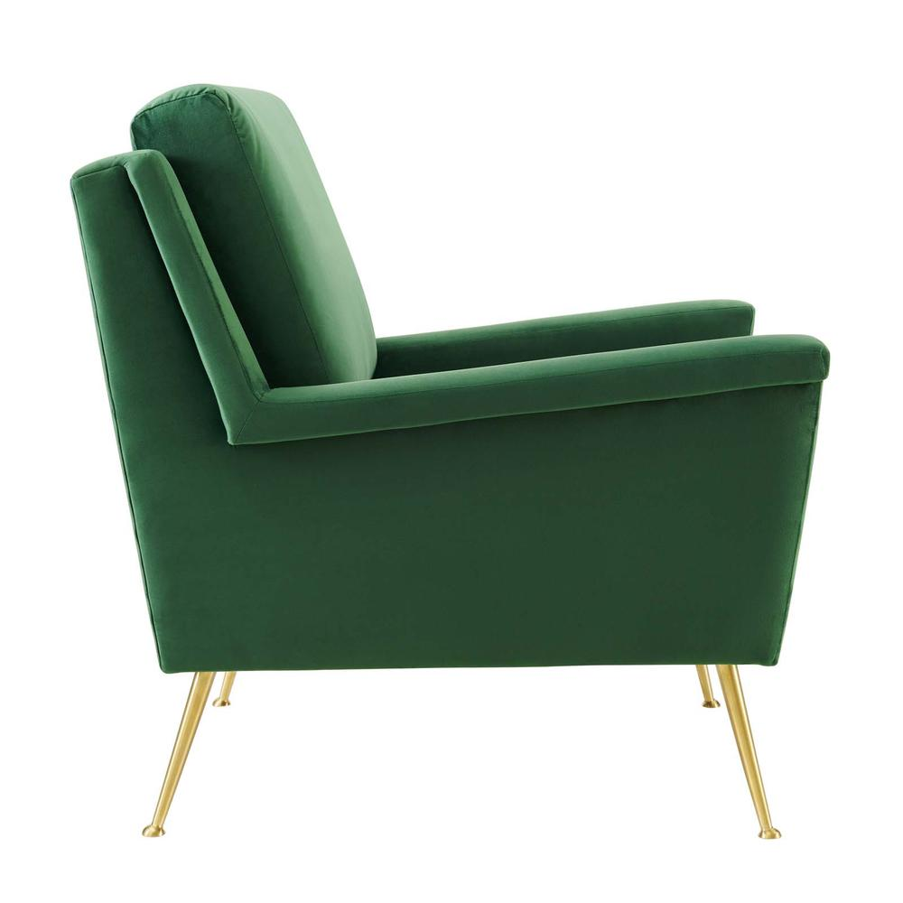 Chesapeake Performance Velvet Armchair - Gold Emerald