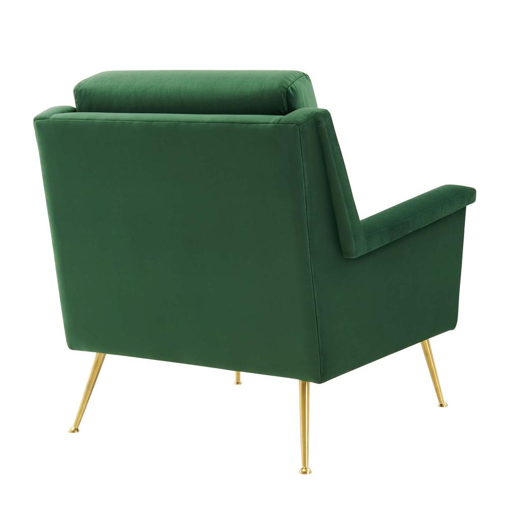 Chesapeake Performance Velvet Armchair - Gold Emerald