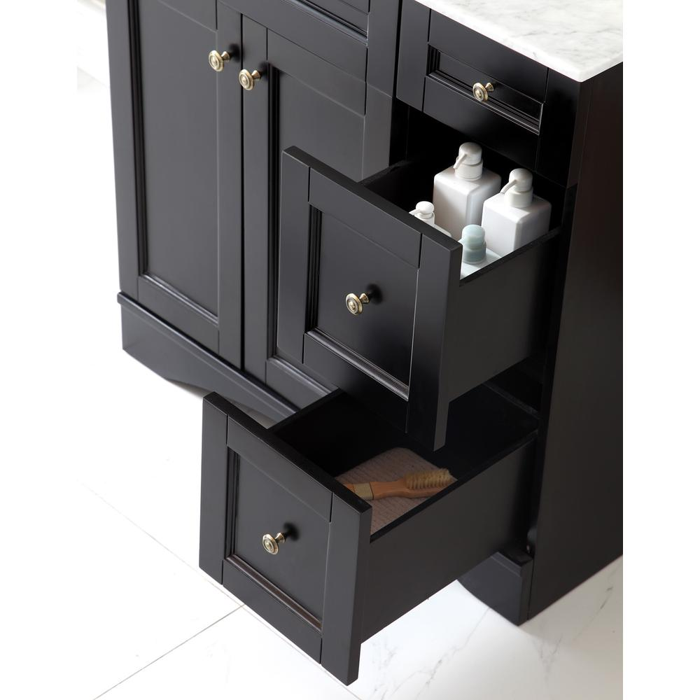 Elise 36" Bath Vanity in Espresso with Marble Top and Sink and Mirror ES-32036-WMSQ-ES