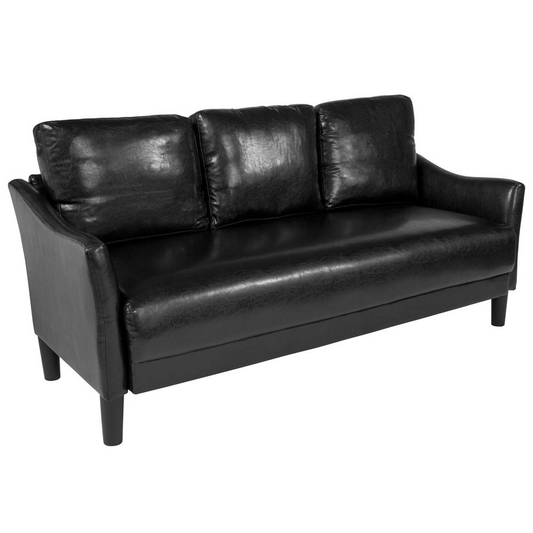 Asti Upholstered Sofa in Black LeatherSoft