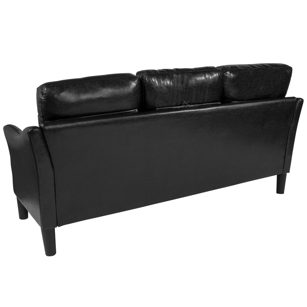Asti Upholstered Sofa in Black LeatherSoft
