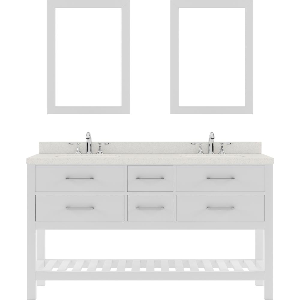 Caroline Estate 60" Vanity in White with Top and Sinks and Mirrors MD-2260-DWQRO-WH