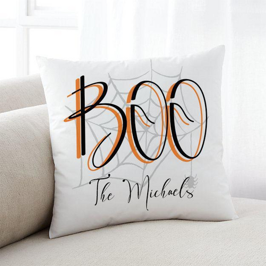 BOO Halloween Throw Pillow