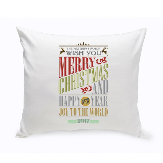 Christmas Words Throw Pillow