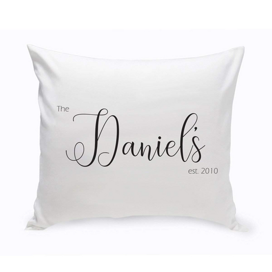 Family Last Name Modern Farmhouse Throw Pillow