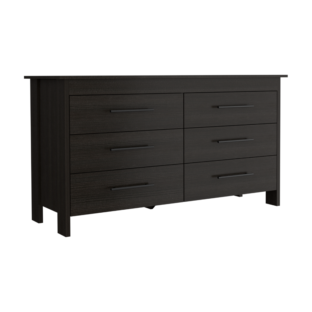 Paris 6 Drawer Double Dresser, Four Legs, Superior Top