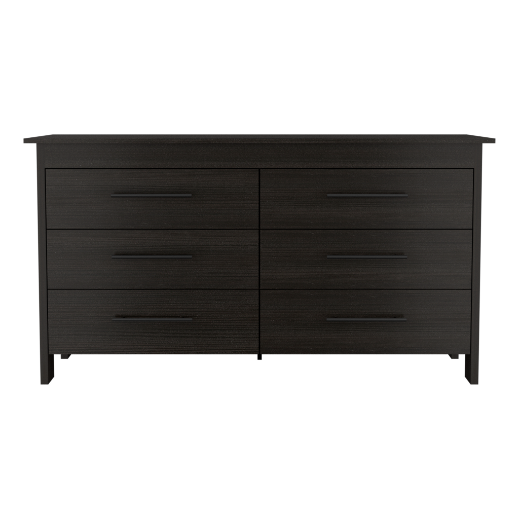 Paris 6 Drawer Double Dresser, Four Legs, Superior Top