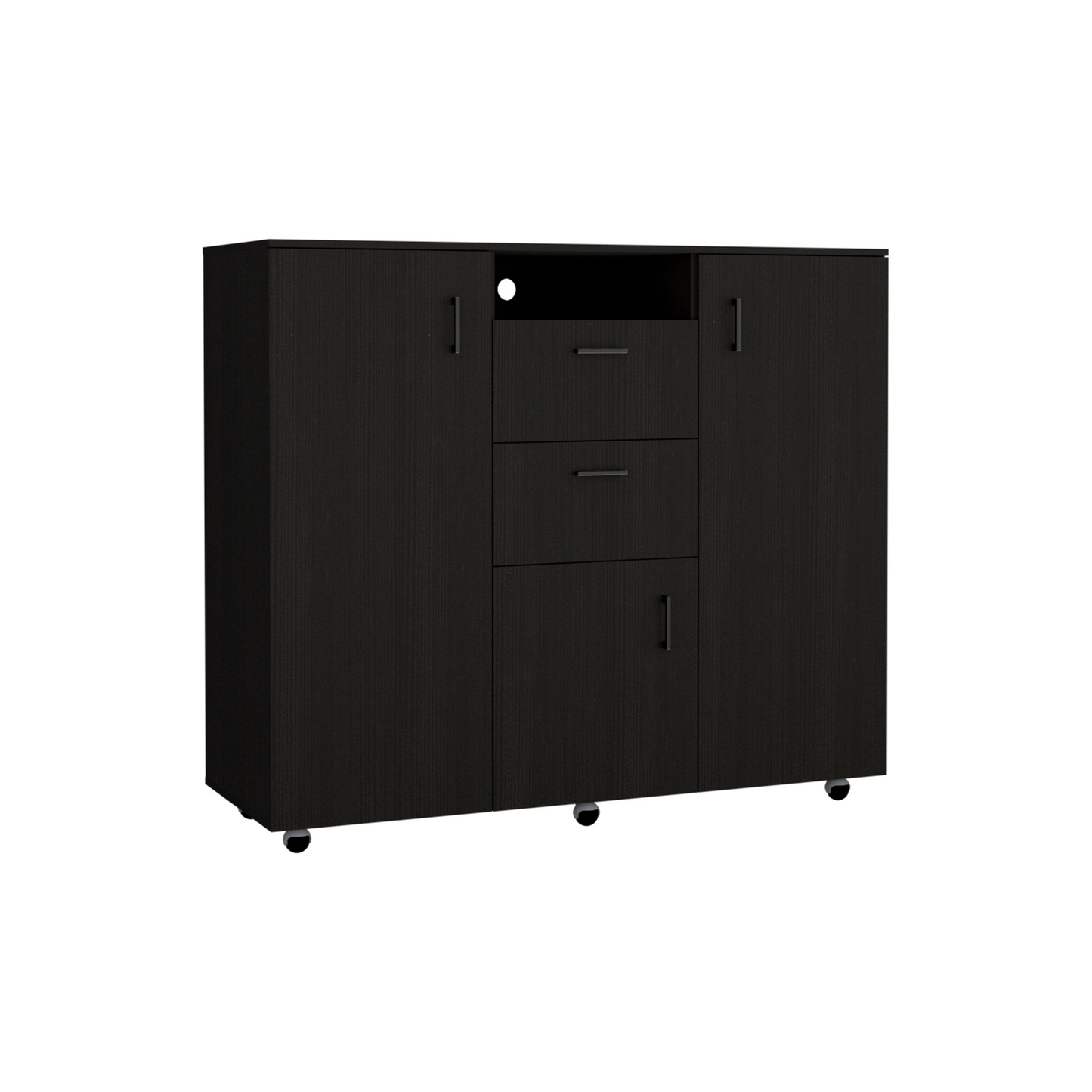 Milano Double Door Cabinet Dresser, Two Drawers, Rod