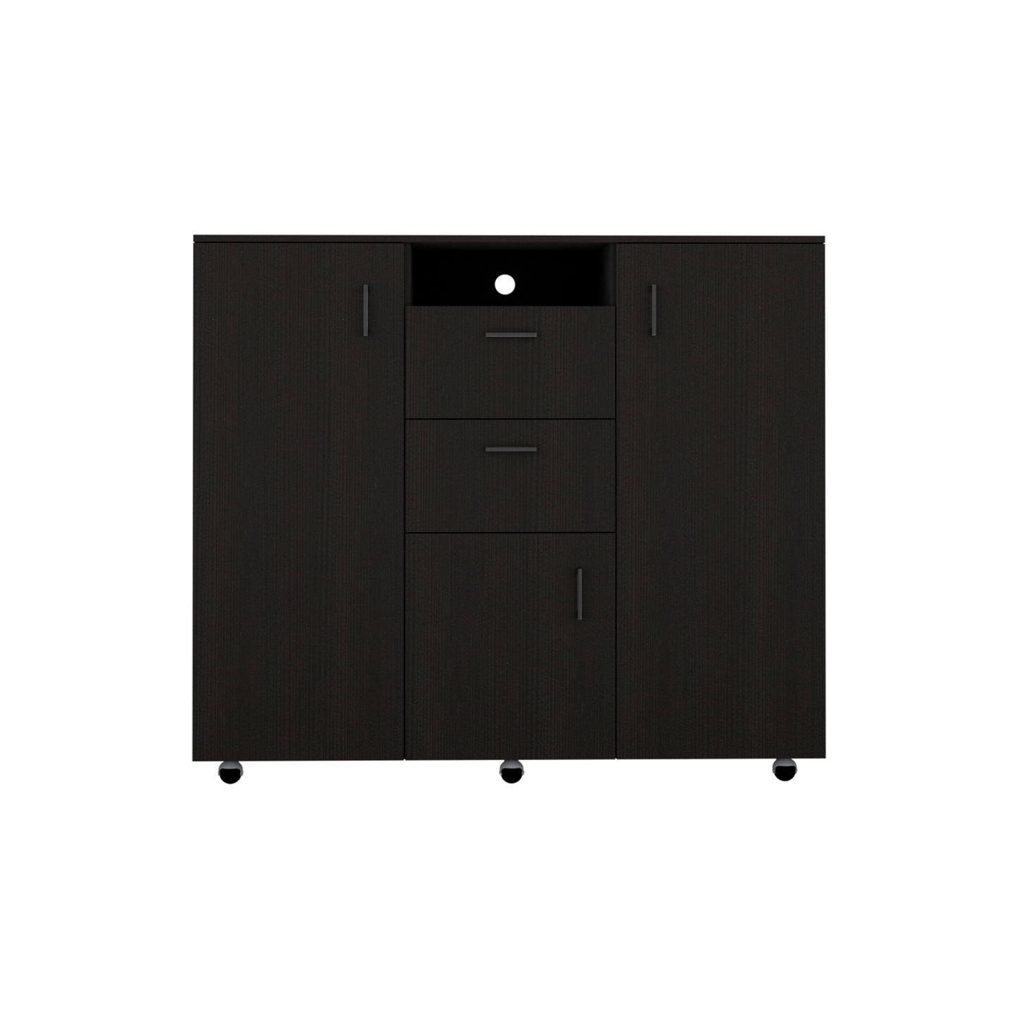 Milano Double Door Cabinet Dresser, Two Drawers, Rod