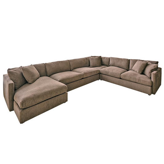 Picket House Furnishings Maddox Left Arm Facing 4PC Sectional Set in Cocoa