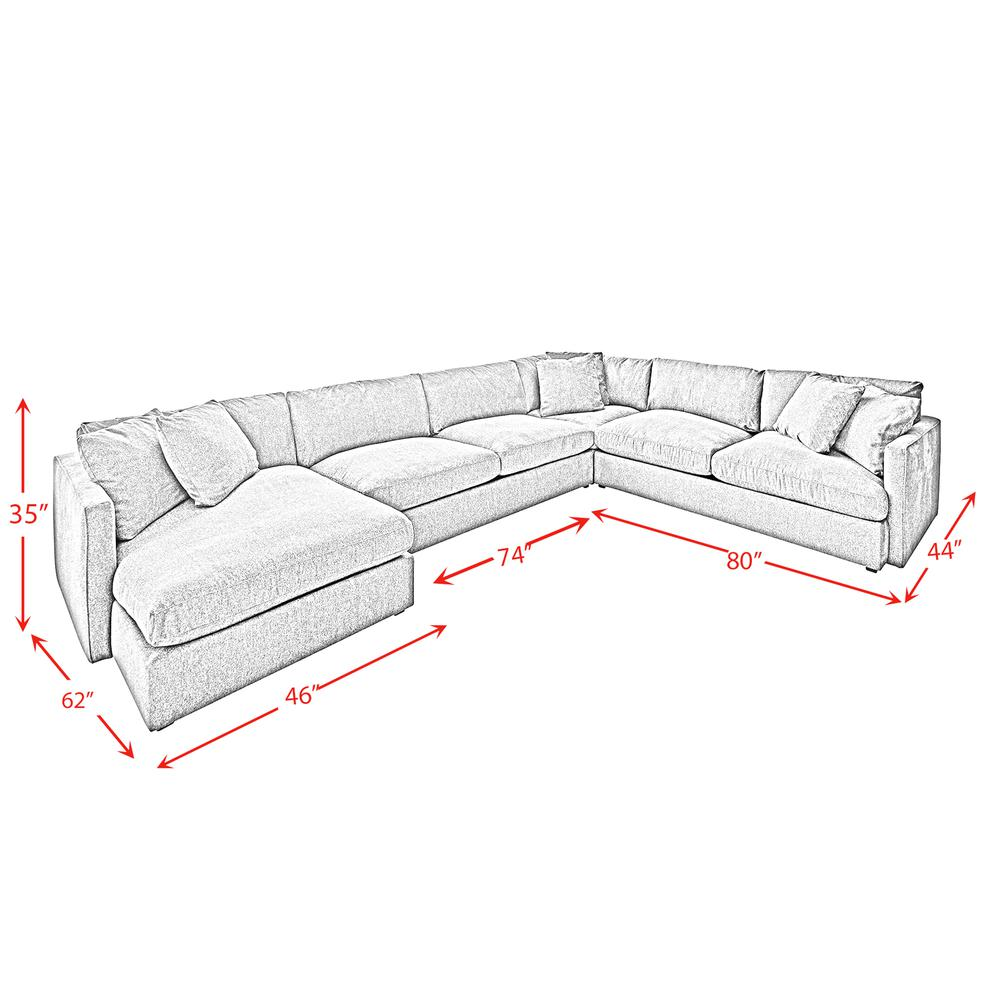 Picket House Furnishings Maddox Left Arm Facing 4PC Sectional Set in Cocoa