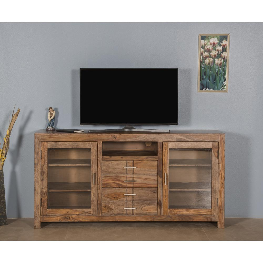 Four Drawer Two Door Media Console, 15245