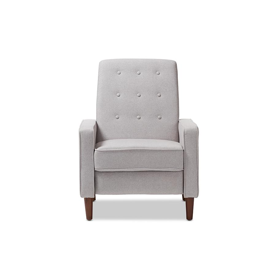 Mathias Mid-century Modern Light Grey Fabric Upholstered Lounge Chair