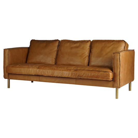 Weston Sofa Amber Leather 3 Seats Sofa