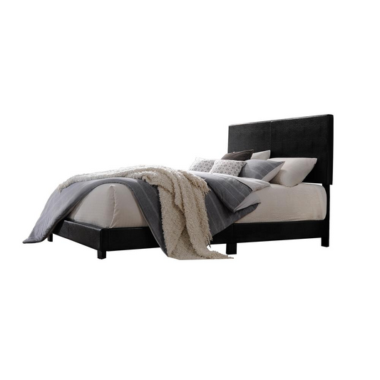 Lien Queen Bed, Black PU