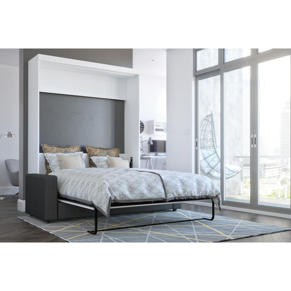 Nebula 2-Piece Queen Wall Bed and Sofa Set - White & Grey