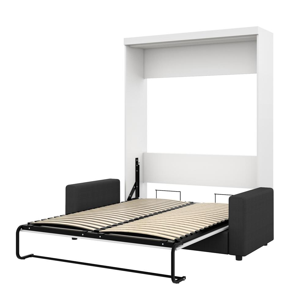 Nebula 2-Piece Queen Wall Bed and Sofa Set - White & Grey