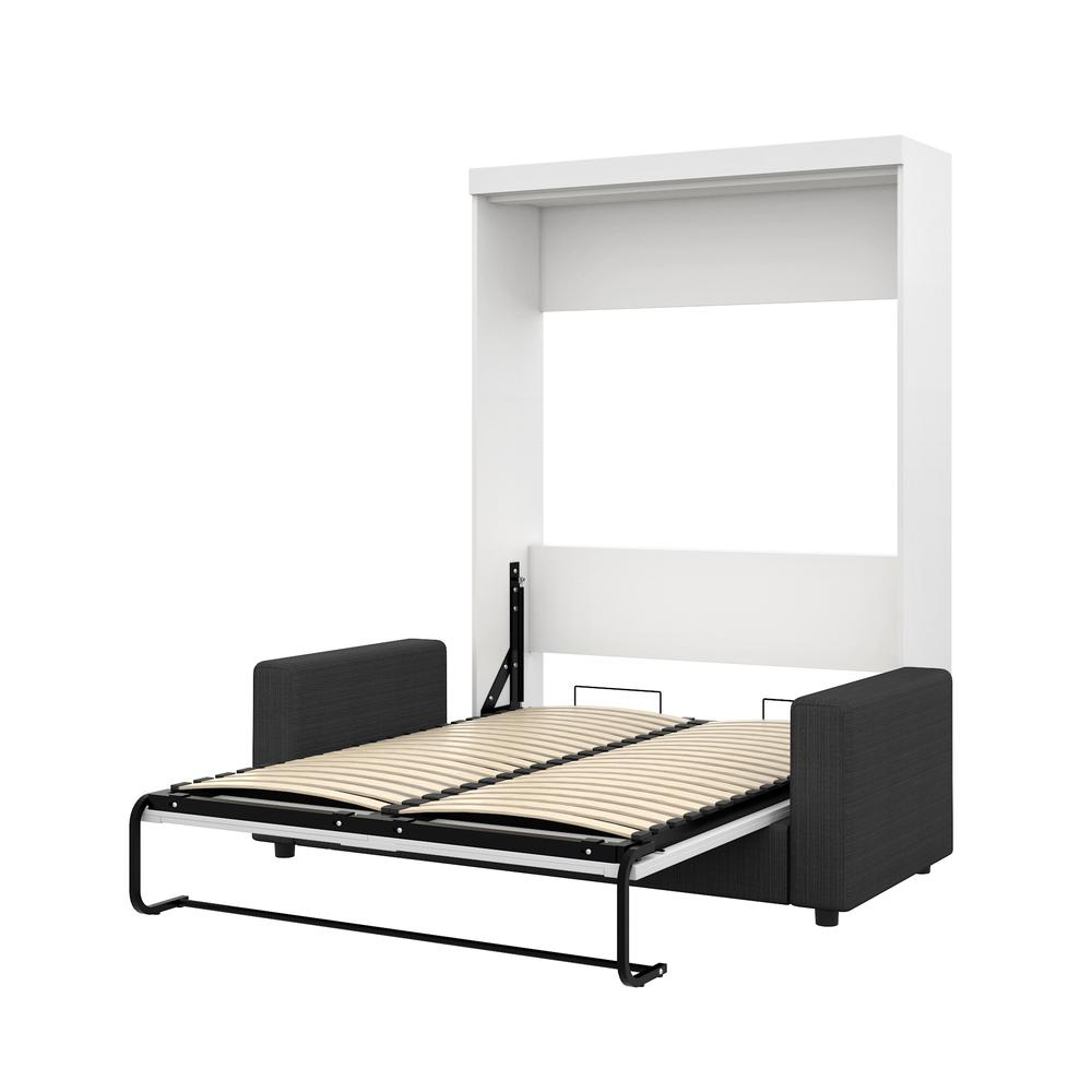 Pur 2-Piece Full Wall Bed and Sofa Set - White & Grey