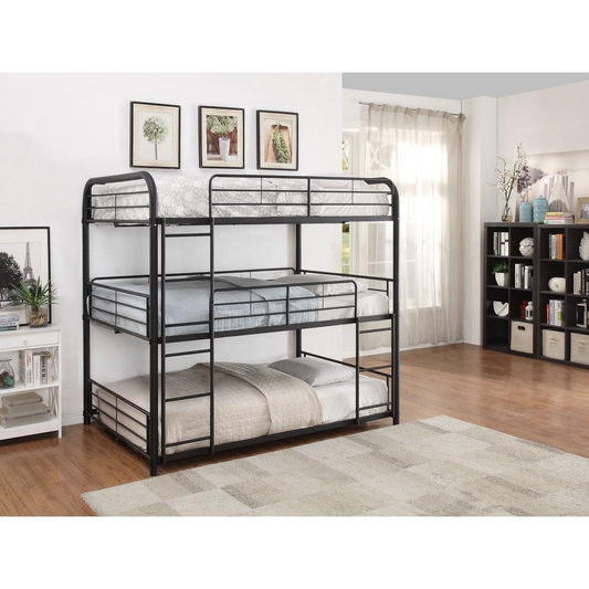 Cairo Triple Bunk Bed - Twin, Sandy Black (1Set/2Ctn)