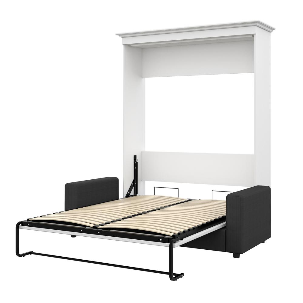 Versatile 2-Piece Queen Wall Bed and Sofa Set - White & Grey