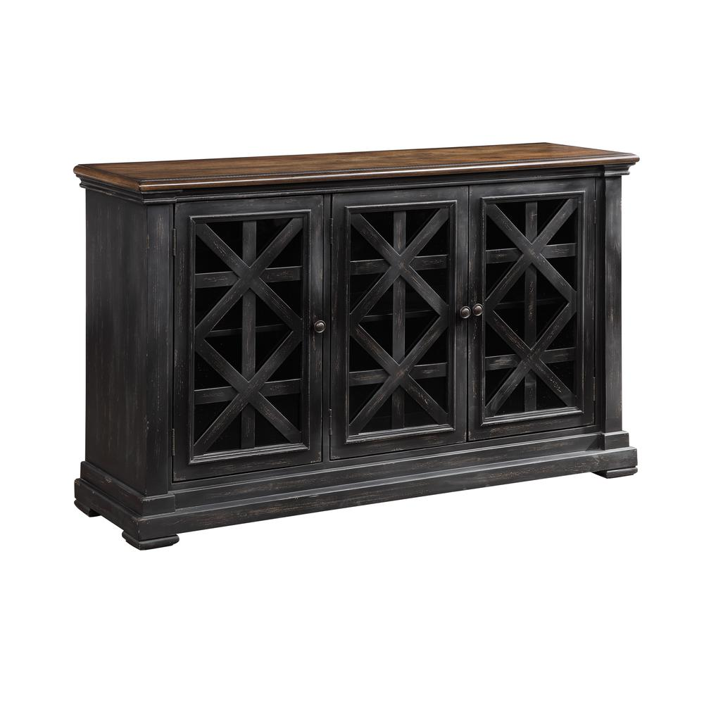 Three Door Media Credenza Gates Burnished Black