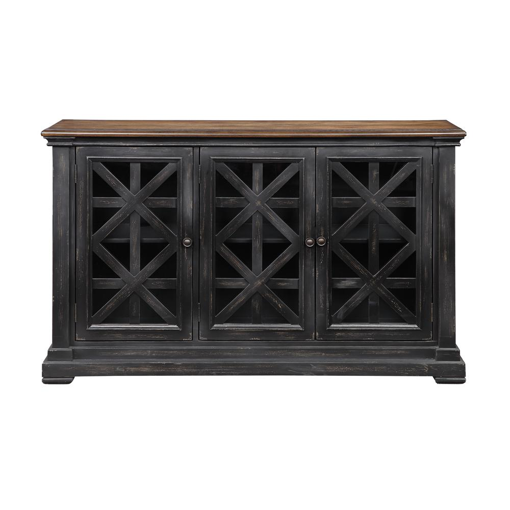 Three Door Media Credenza Gates Burnished Black