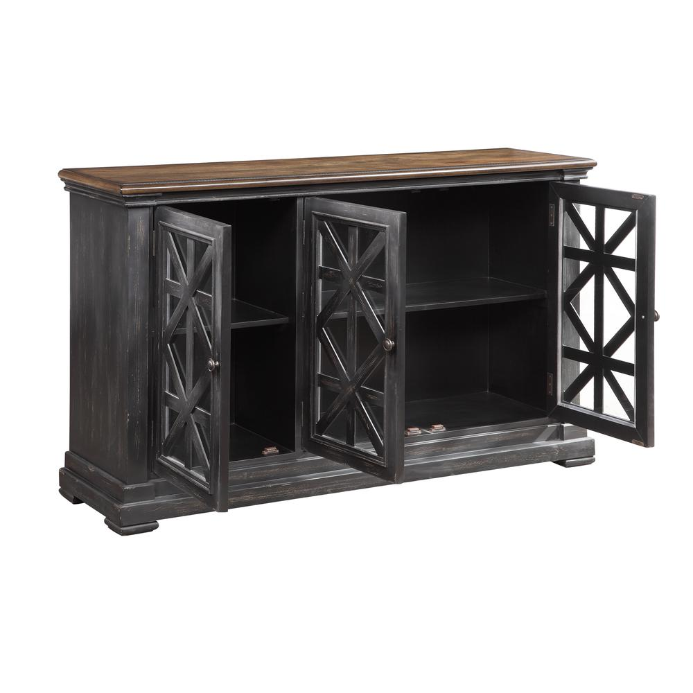 Three Door Media Credenza Gates Burnished Black