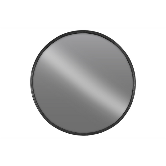 Metal Round Wall Mirror LG Tarnished Finish Black