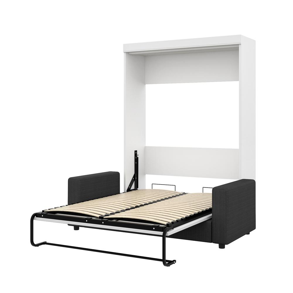 Edge 2-Piece Full Wall Bed and Sofa Set - White & Grey