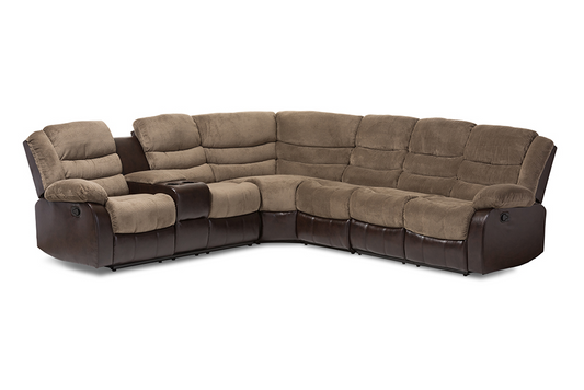 Robinson Taupe Fabric Brown Two-Tone Sectional Sofa Taupe/Brown