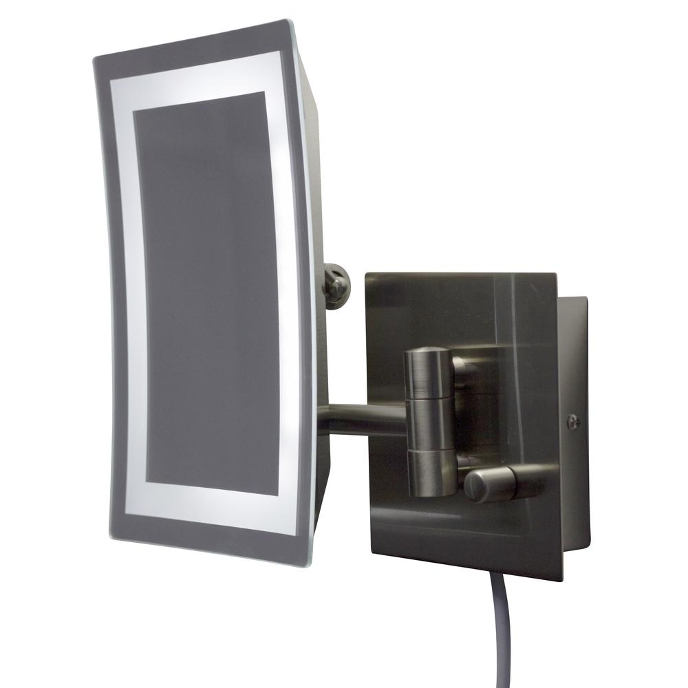 Wall Mount Brushed Nickel Magnifying Mirror in Stainless Steel Finish, AI-20276