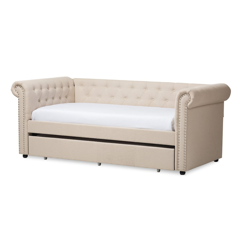 Mabelle Fabric Trundle Daybed