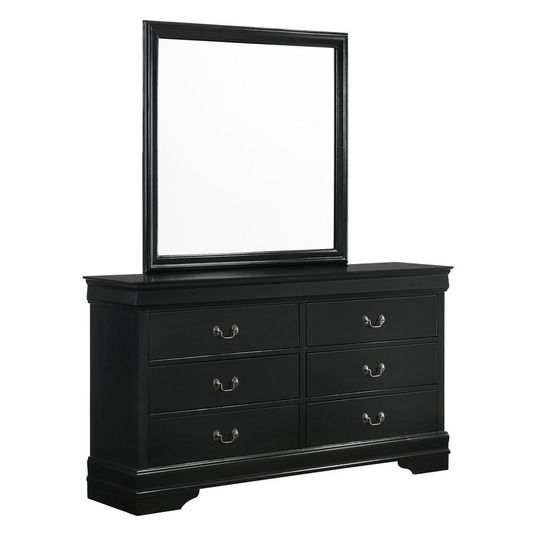 Picket House Furnishings Ellington 6-Drawer Dresser & Mirror in Black