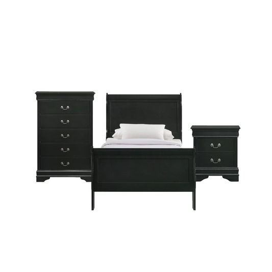 Picket House Furnishings Ellington Twin Panel 3PC Bedroom Set in Black