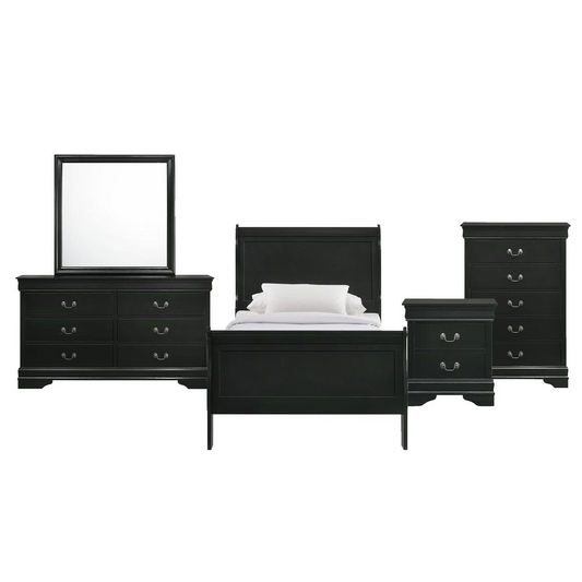 Picket House Furnishings Ellington Full Panel 5PC Bedroom Set in Black