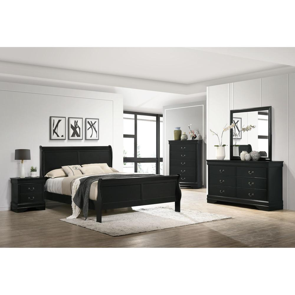 Picket House Furnishings Ellington King Panel 5PC Bedroom Set in Black