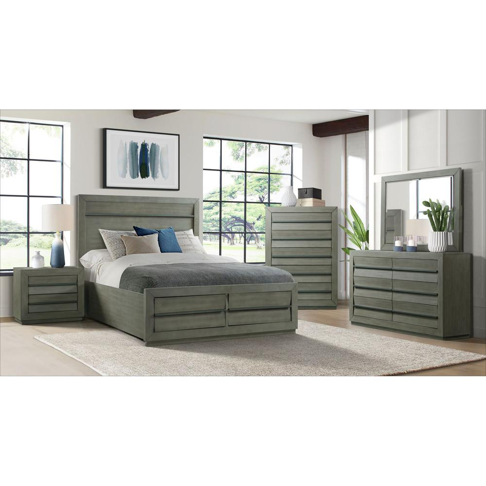 Picket House Furnishings Cosmo King Storage 3PC Bedroom Set in Grey