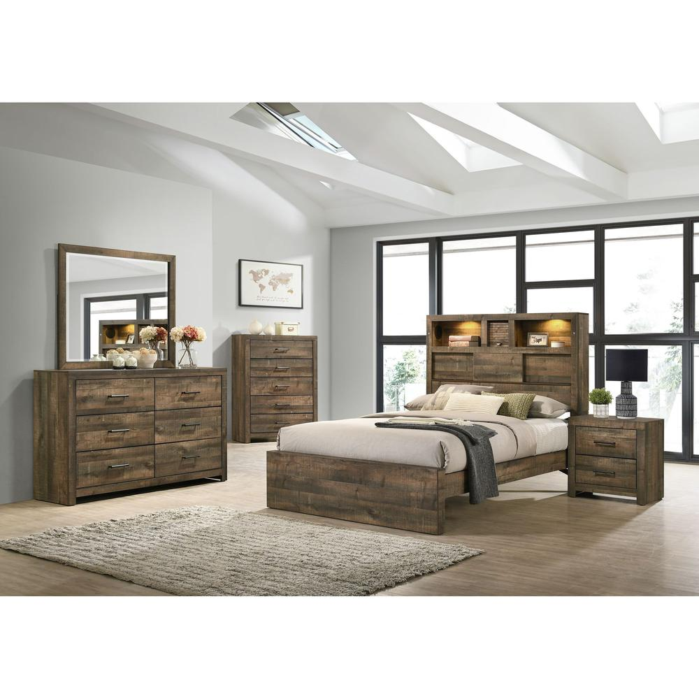 Beckett Full Bookcase Panel 3PC Bedroom Set with Bluetooth